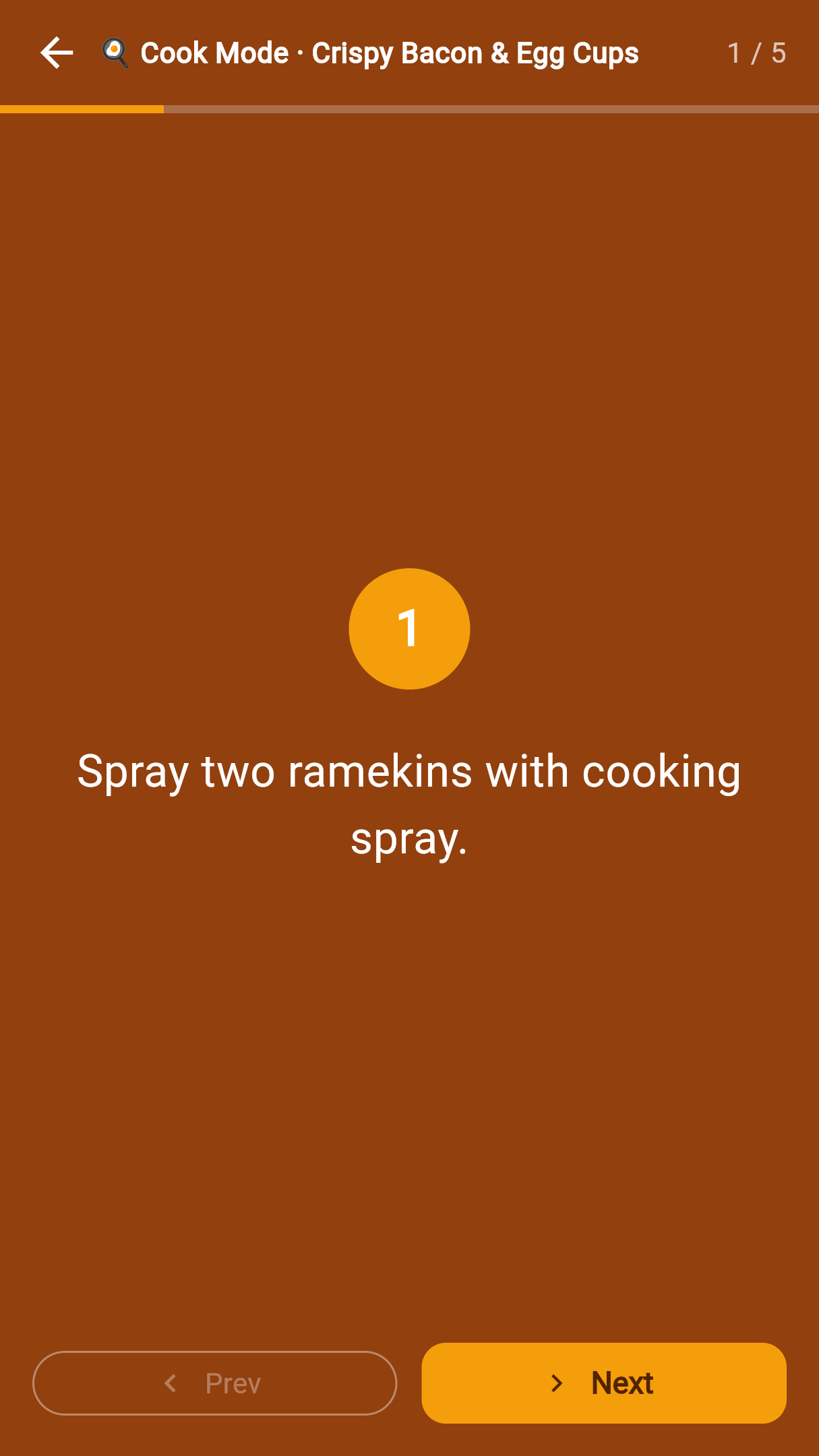 Cook Mode with per-step timers