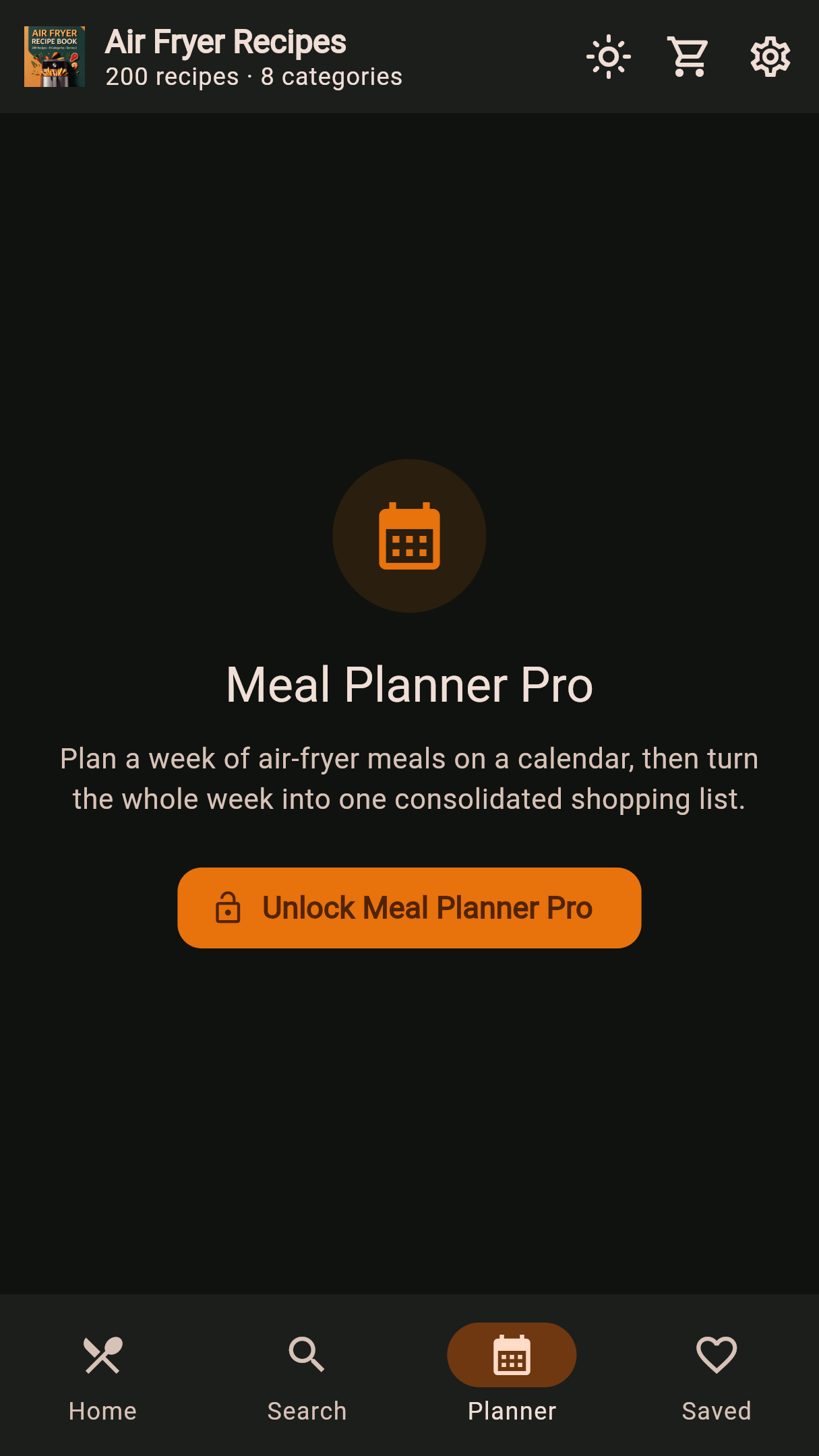 Meal Planner Pro weekly calendar