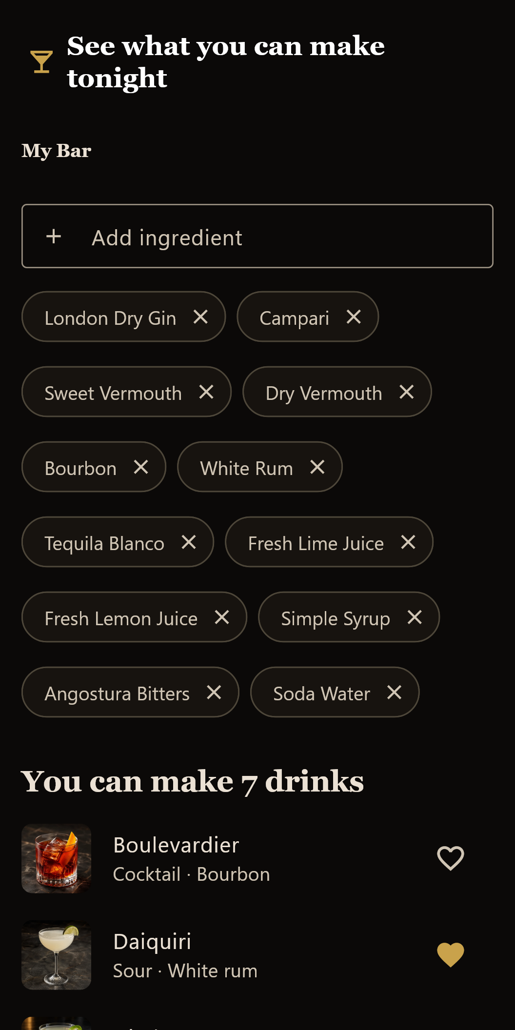 Bar Tender Atlas — My Bar bottle tracking