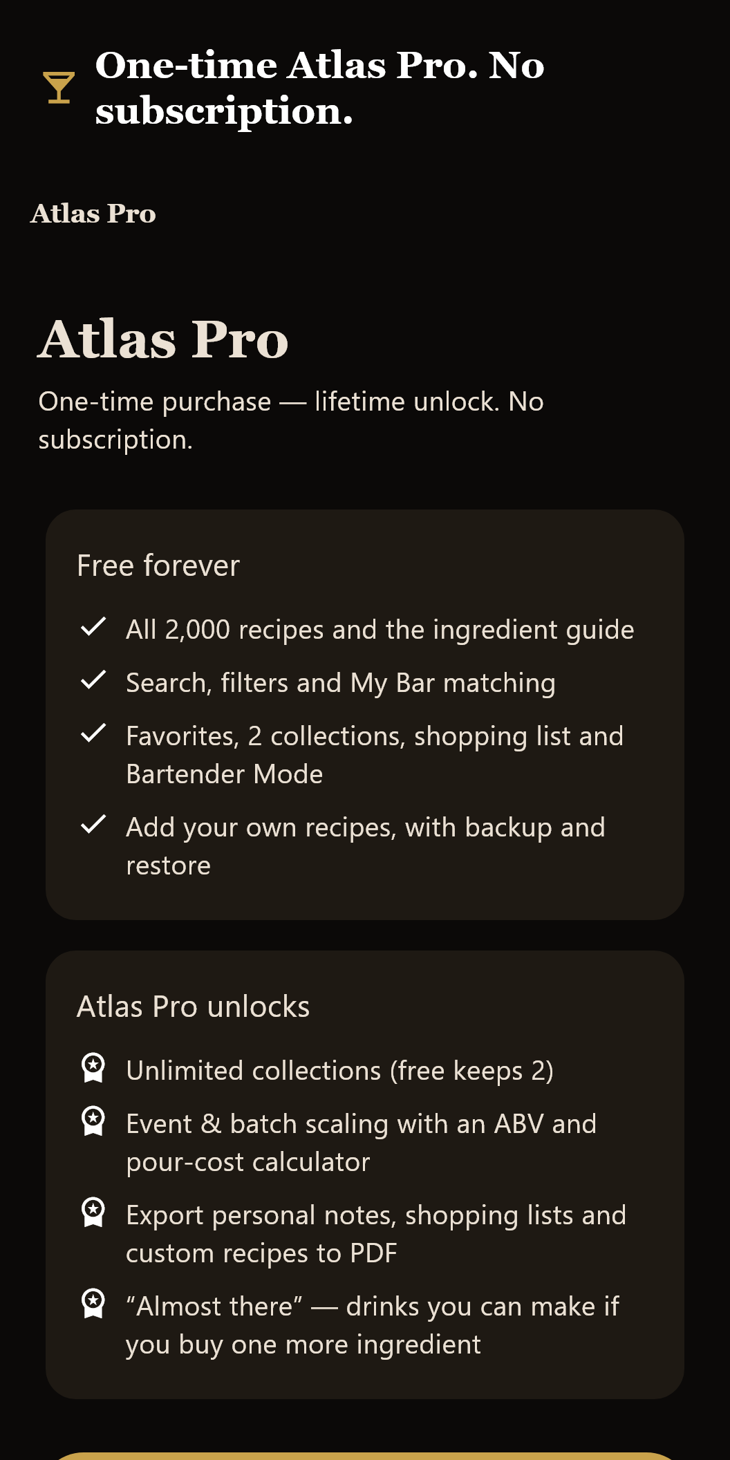 Bar Tender Atlas — Atlas Pro