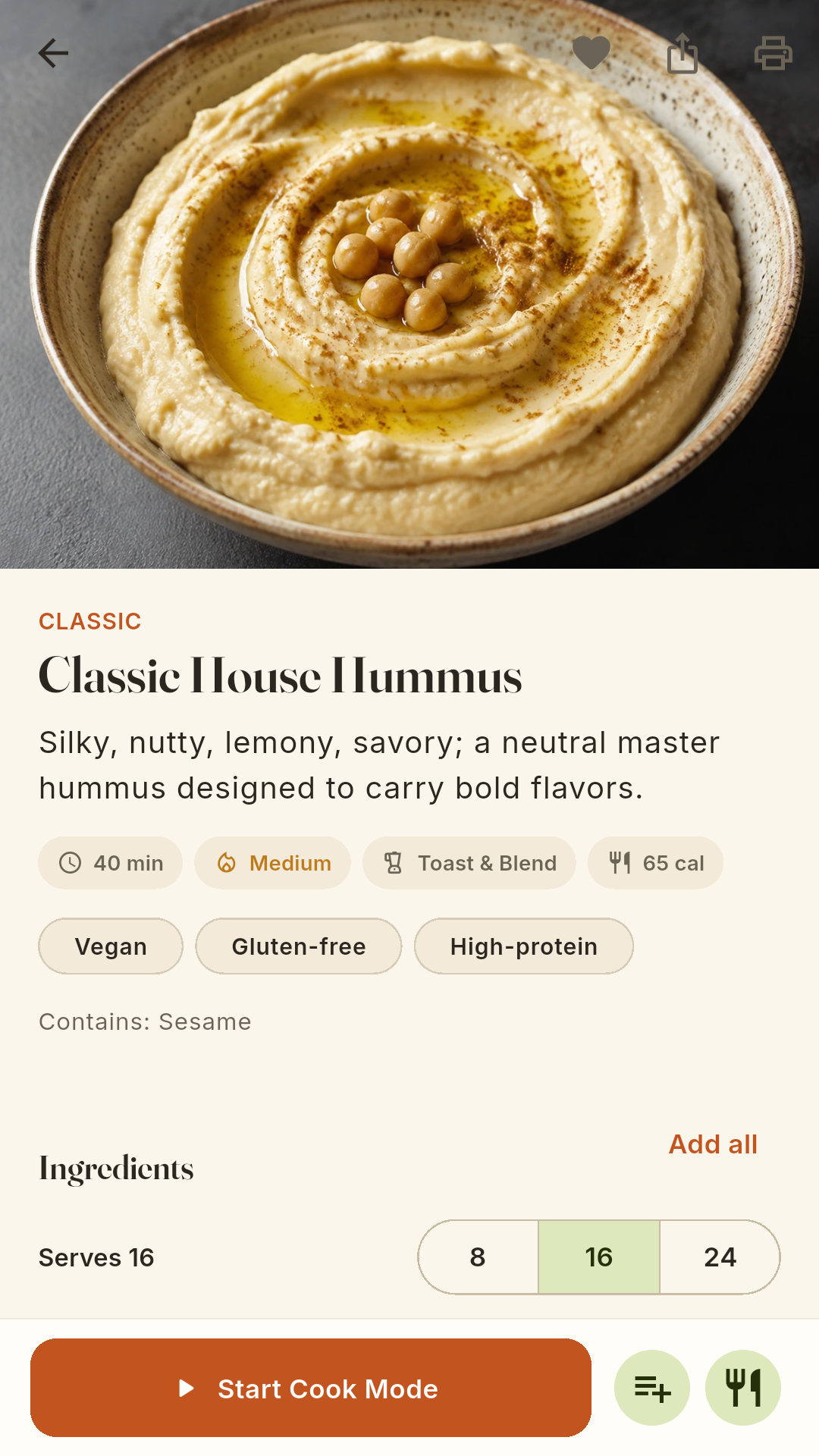 Hummus House — recipe ingredients