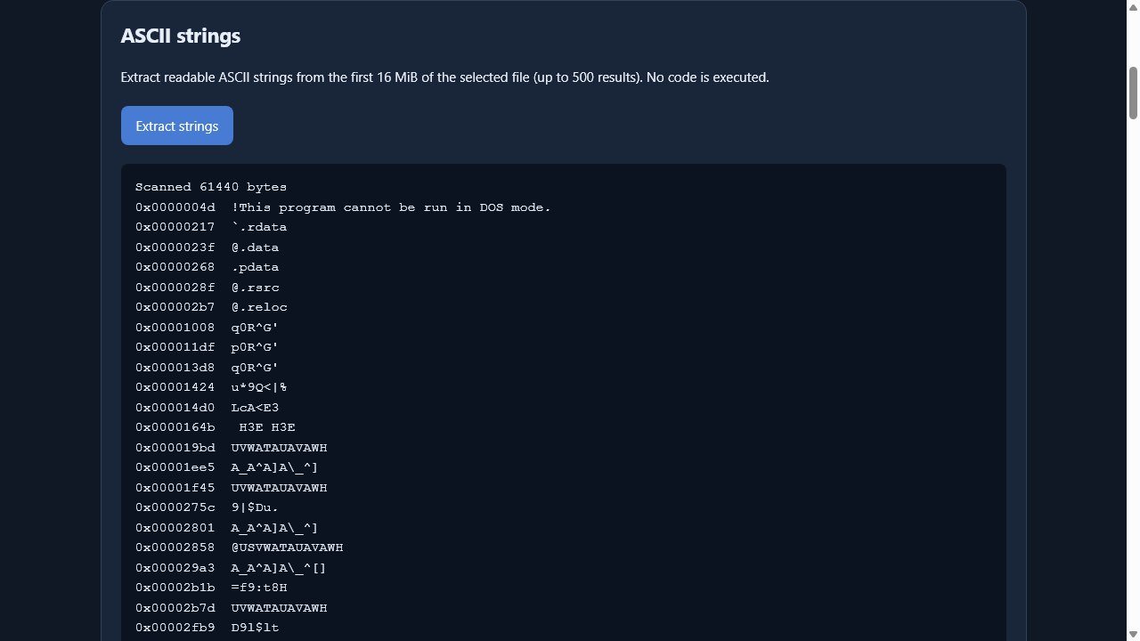 Reverse Engineer Apps — readable strings with their offsets