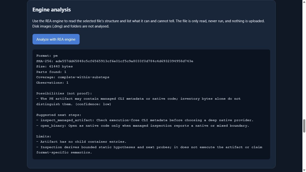 Reverse Engineer Apps — analysis by the REA engine