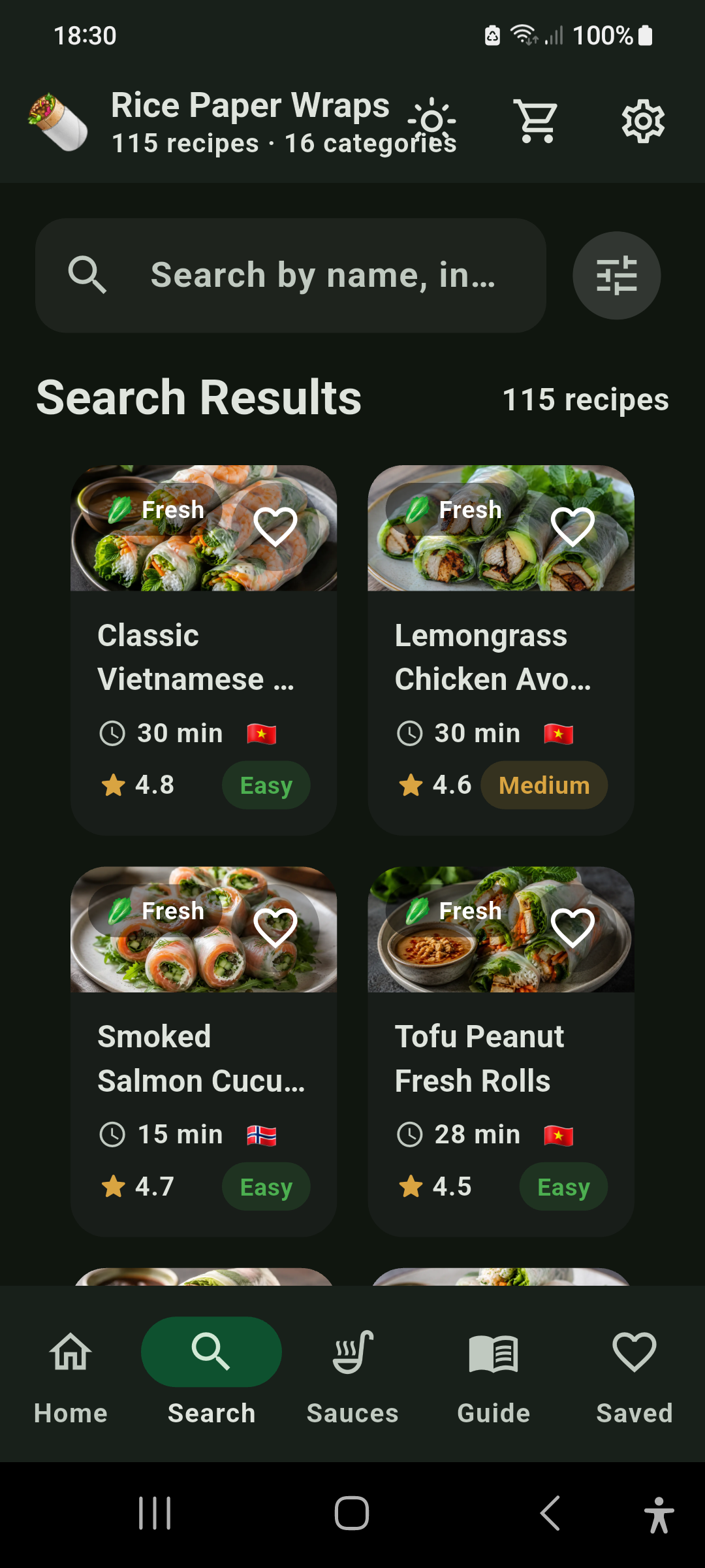 Rice Paper Wraps — wyszukiwanie i filtry